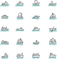 Barche a mare, illustrazione, vettore, su un' bianca sfondo. vettore