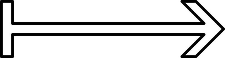 freccia per il giusto con un' dritto linea coda, illustrazione, vettore su bianca sfondo.