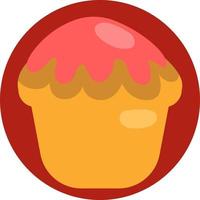 rosso cupcake, illustrazione, vettore su un' bianca sfondo.