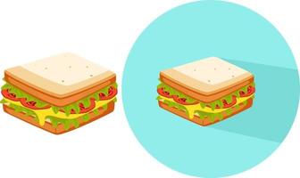 simpatico Sandwich ,illustrazione, vettore su bianca sfondo.