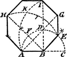 costruzione di un Ottagono, Vintage ▾ illustrazione. vettore