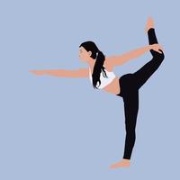 yoga ragazza, illustrazione, vettore su bianca sfondo.