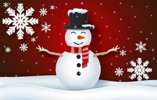 sfondo di uomo di neve per la celebrazione del Natale vettore