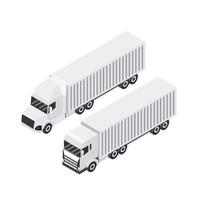 rimorchio per trasporto pesante camion carico isometrico vettore