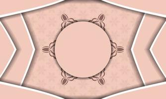 rosa colore opuscolo con Vintage ▾ ornamento per il tuo design. vettore