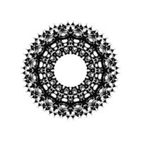 mandala tonda. motivo orientale in bianco e nero. motivo etnico. colorazione. modello di tatuaggio, ornamento all'henné. vettore psichedelico.