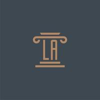la iniziale monogramma per studio legale logo con pilastro design vettore