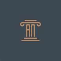 un iniziale monogramma per studio legale logo con pilastro design vettore