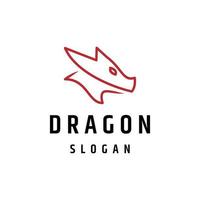 Drago testa logo vettore icona design modello