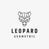 leopardo testa geometrico logo icona design modello vettore