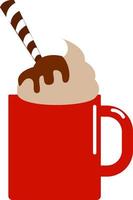 rosso caffè tazza, illustrazione, vettore su bianca sfondo