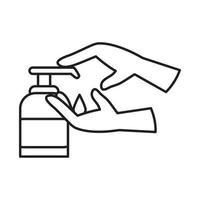 covid 19 coronavirus prevenzione distributore liquido sapone nel mani linea stile icona vettore