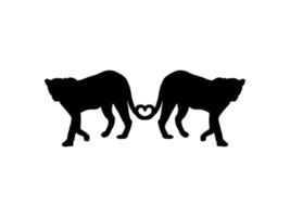 a piedi in piedi tigre, leopardo, ghepardo, nero pantera, giaguaro, grande gatto famiglia silhouette per logo o grafico design elemento. vettore illustrazione