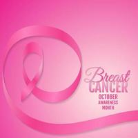 disegno di consapevolezza del cancro al seno con nastro vettore