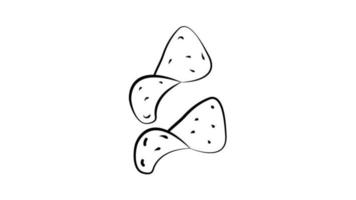 Patata patatine fritte minimalista piatto linea schema ictus icona pittogramma simbolo vettore