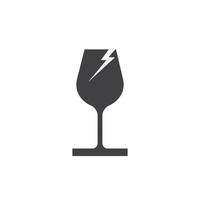 fragile bicchiere logo vettore