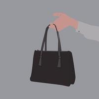 mano Tenere Borsa, illustrazione, vettore su bianca sfondo.