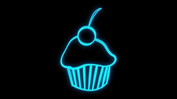 dolce cupcake. neon luminosa cartello, leggero striscione. logo pasticceria, forno. vettore Immagine