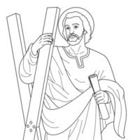 santo Andrea il apostolo vettore illustrazione schema monocromatico