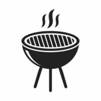 icona piatta griglia barbecue vettore
