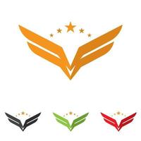 vettore del modello di logo dell'uccello del falco dell'ala