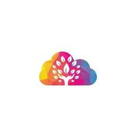 mano albero nube forma concetto logo design. naturale prodotti logo. vettore