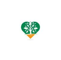 famiglia albero cuore forma concetto logo design. famiglia albero simbolo icona logo design. umano albero logo. vettore