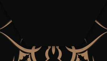 nero bandiera modello con Vintage ▾ Marrone ornamento per sotto logo design vettore