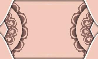 congratulazioni opuscolo nel rosa colore con un' Vintage ▾ ornamento per il tuo Congratulazioni. vettore