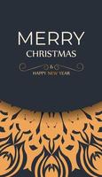 allegro Natale vettore saluto carta design nel grigio colore con arancia ornamento. design manifesto contento nuovo anno e inverno modelli.