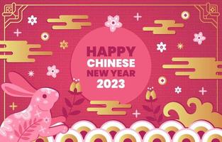 Cinese nuovo anno sfondo con acqua coniglio papercut illustrazione vettore