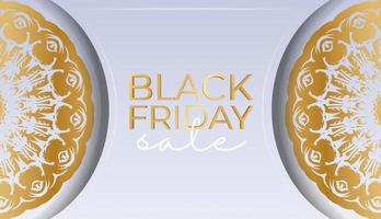 beige nero Venerdì vendita baner con astratto ornamento vettore