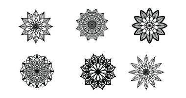 impostato mandala, nero mandala, lusso ornamentale mandala design sfondo, mandala disegno, mandala modello colorazione libro arte sfondo disegno, piastrella motivo, nero e bianca mandala, islam, Arabo, indiano vettore