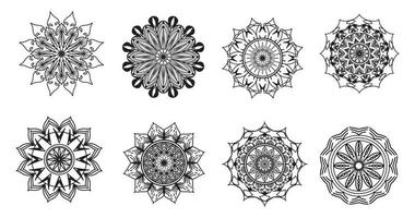 impostato mandala, nero mandala, lusso ornamentale mandala design sfondo, mandala disegno, mandala modello colorazione libro arte sfondo disegno, piastrella motivo, nero e bianca mandala, islam, Arabo, indiano vettore