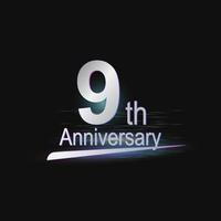 argento 9 ° anno anniversario celebrazione moderno logo vettore