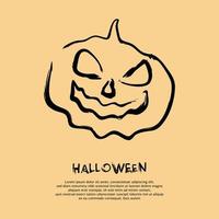 mano disegnato minimalista Halloween zucca. vettore illustrazione