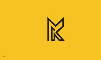 alfabeto lettere iniziali monogramma logo mk, km, m e k vettore