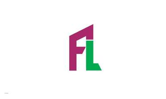 alfabeto lettere iniziali monogramma logo fl, lf, f e l vettore