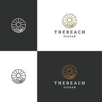 il modello di progettazione dell'icona del logo della spiaggia vettore