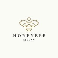 miele ape logo icona design modello vettore