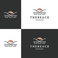 l'illustrazione vettoriale del modello di progettazione dell'icona del logo della spiaggia