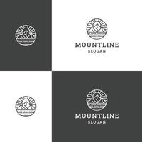 modello di design piatto icona logo montagna vettore