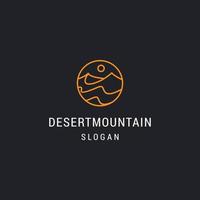 deserto montagna logo icona piatto design modello vettore
