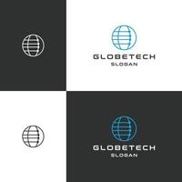globo Tech logo icona design modello vettore illustrazione