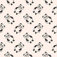 bambino panda, senza soluzione di continuità modello su rosa sfondo. vettore