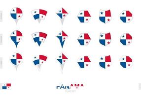 collezione di il Panama bandiera nel diverso forme e con tre diverso effetti. vettore