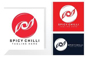 speziato chili logo disegno, rosso verdura illustrazione, cucina ingredienti, caldo chili vettore marca prodotti