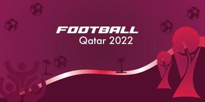 Qatar 2022 calcio concorrenza rosso sfondo modello vettore design