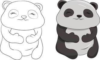 carino minimalista mano disegnato bambino panda isolato vettore