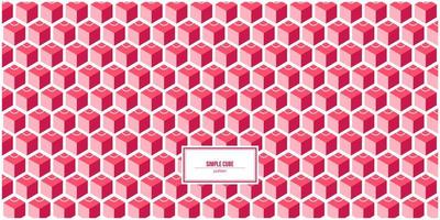 semplice 3d cubo modello con dominante rosa colori vettore
